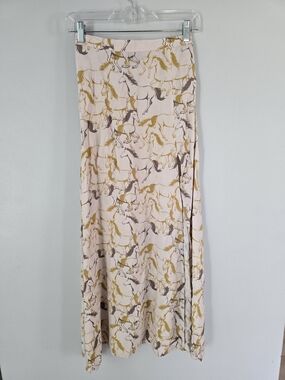 Size Small Horse-Print Maxi Skirt with Side Slit. NWT Rock &Roll Denim